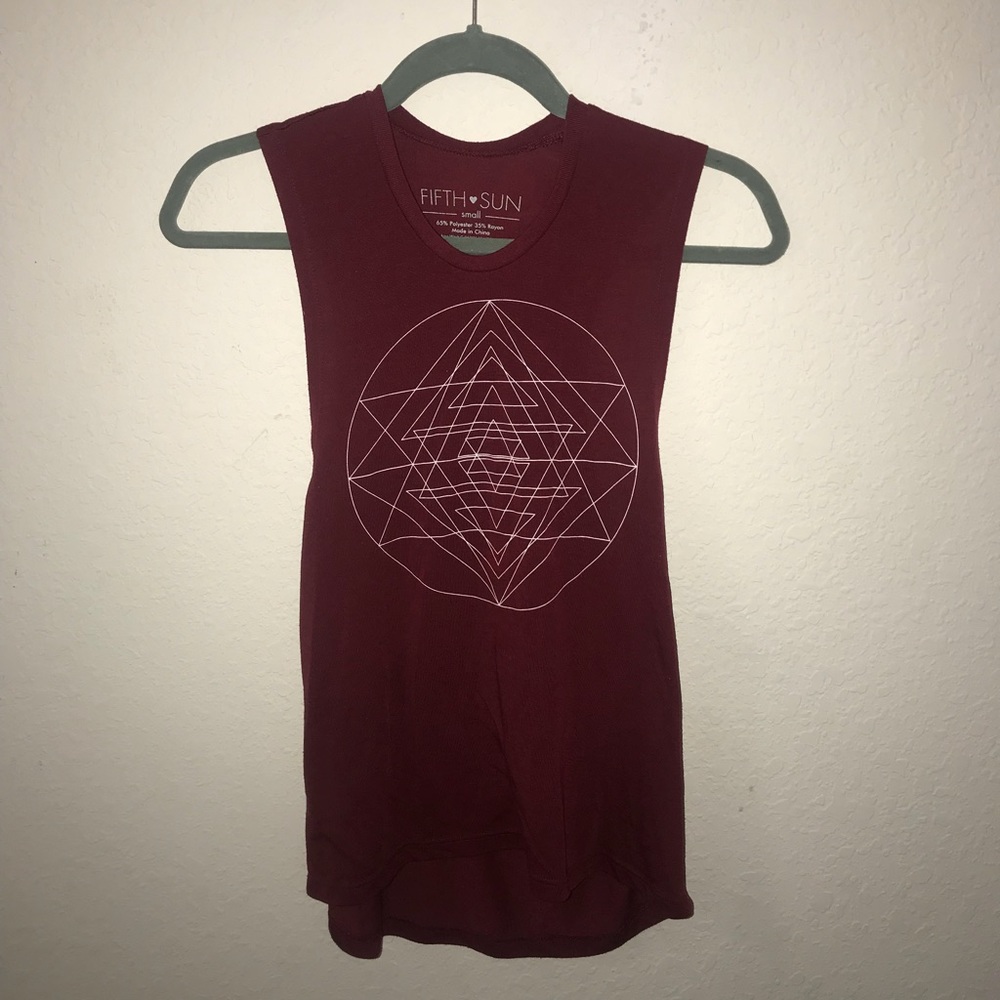Red Geometric Tank Top